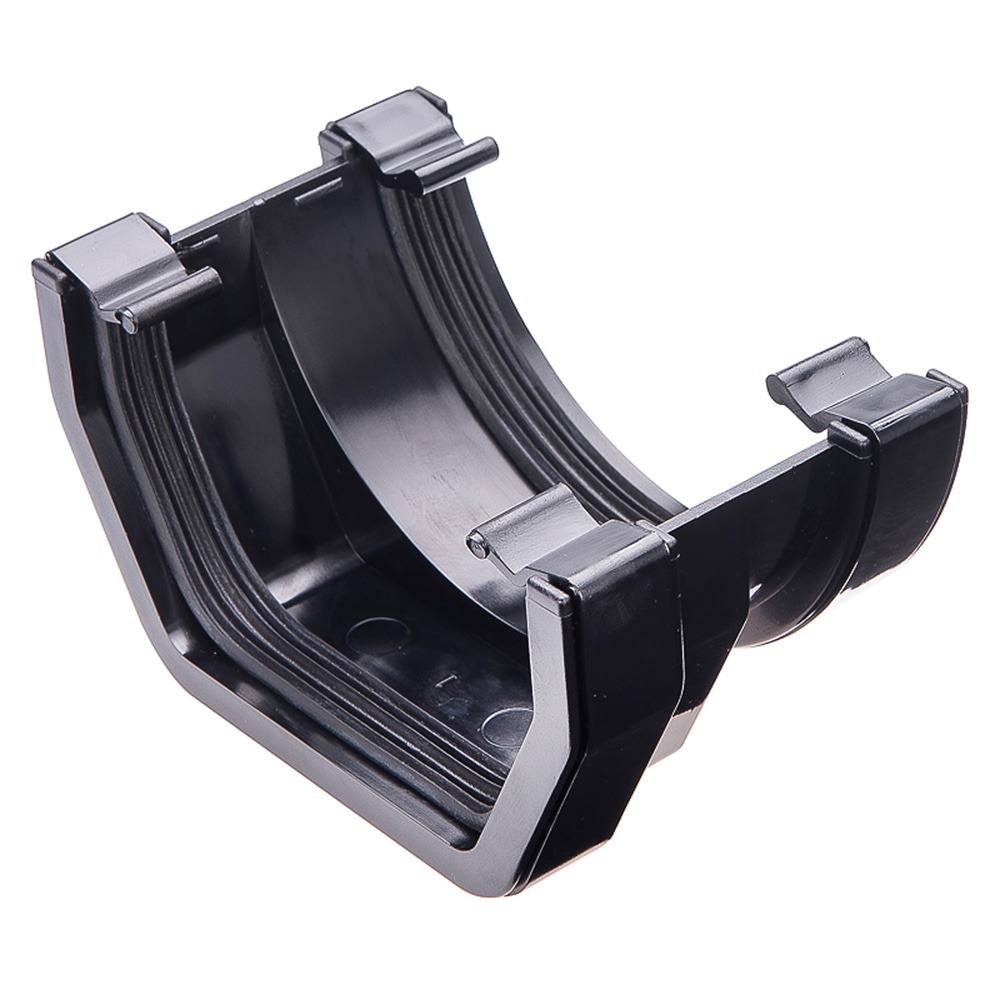 Black 112mm Half Round To 117mm Square Gutter Adaptor (Kayflow)