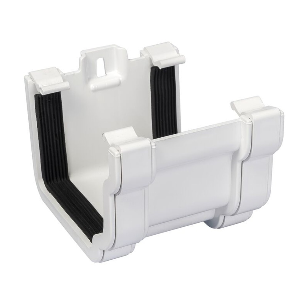 White 120mm Ogee Union Bracket (Kayflow)