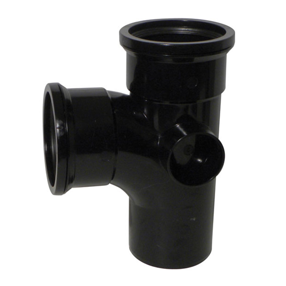 90 Degree Double Socket Soil Branch (Black)