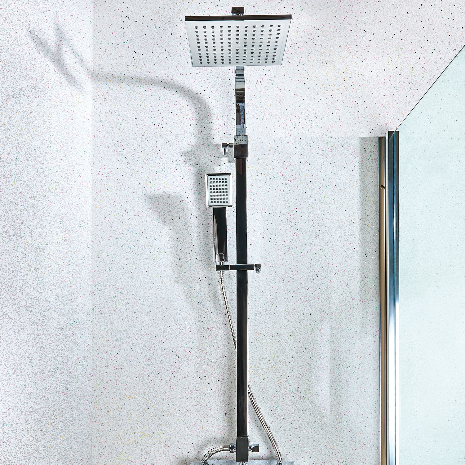 White Diamond 10mm Shower Panels 1m (W) x 2.4m (H) | Pack of: 1 | Zest Wall Panels